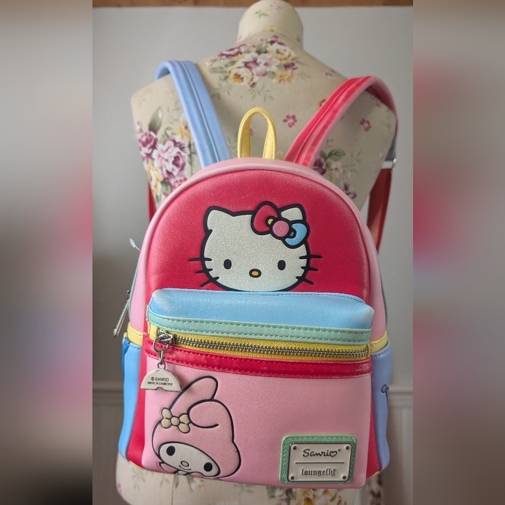 Loungefly‎ Sanrio Hello Kitty Pink and Blue Kids Backpack
